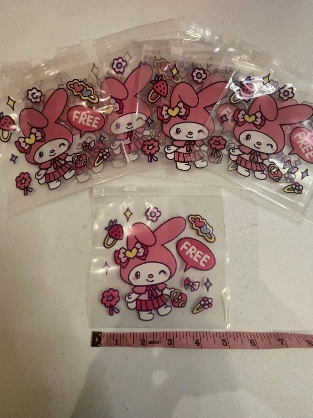 Sanrio My Melody Fancy Zip Bags 12 Pack 5” Clear Resealable Bags
